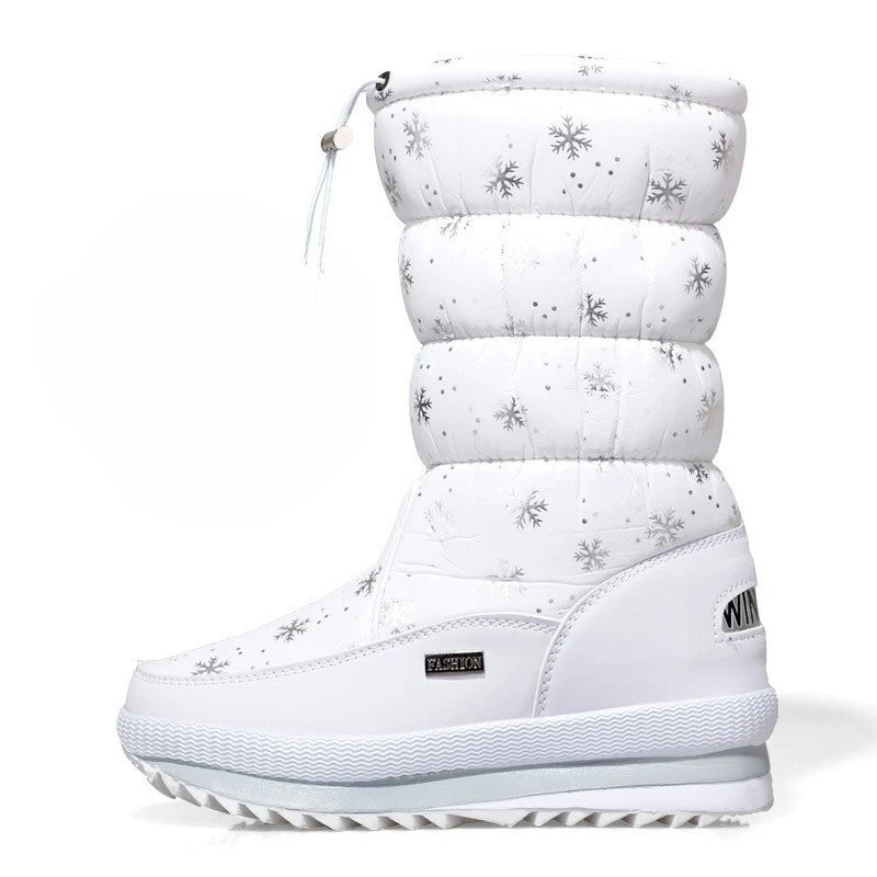 Women’s Winter Mid-Calf Snow Boots | Thick Warm Plush, Waterproof & Non-Slip Platform