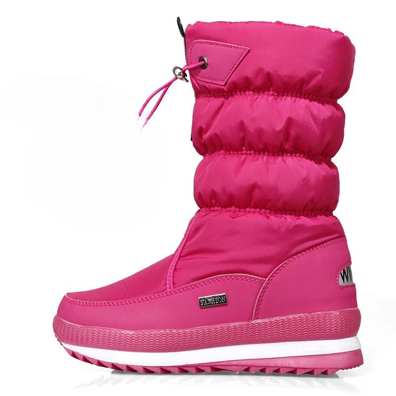 Women’s Winter Mid-Calf Snow Boots | Thick Warm Plush, Waterproof & Non-Slip Platform