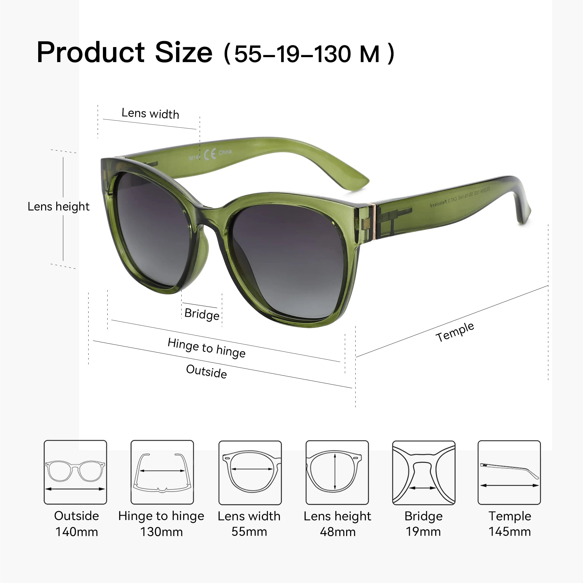 ZENOTTIC Polarized Cat Eye Sunglasses – UV400 Protection