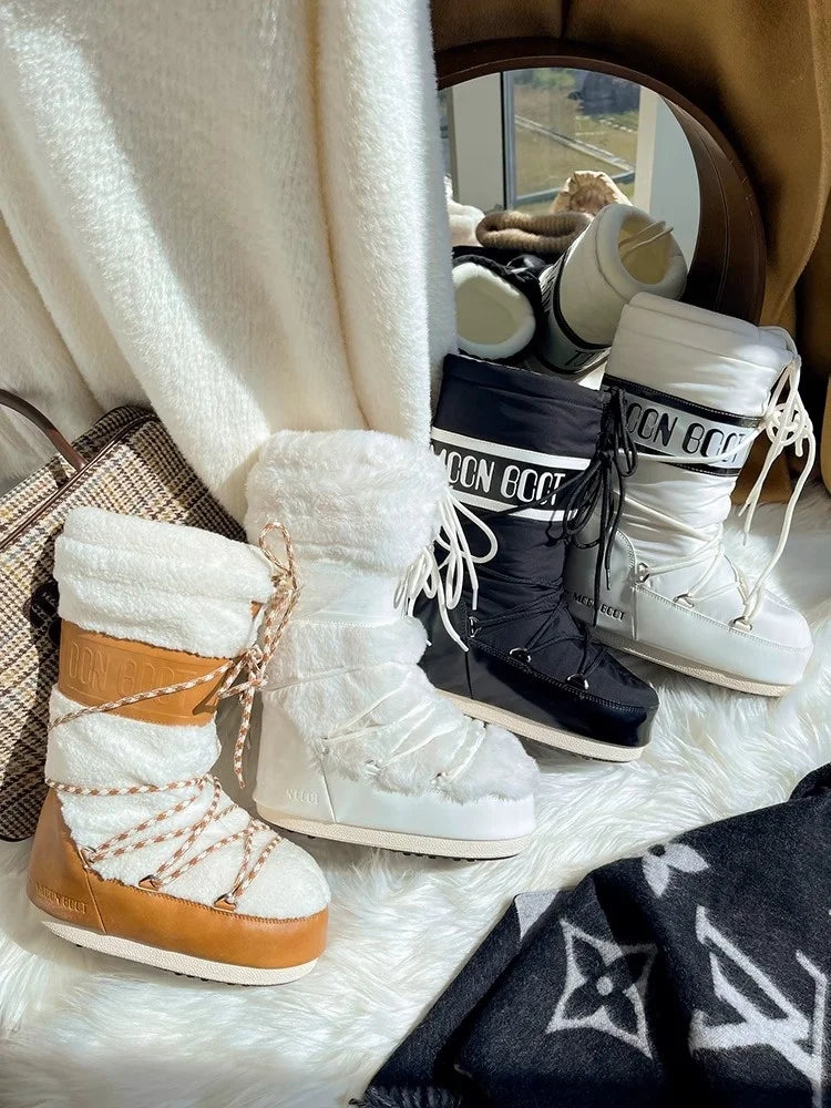 Winter ThiBot – Women’s Long Tube Snow Boots 2025 | Warm, Anti-Slip & Ski-Ready