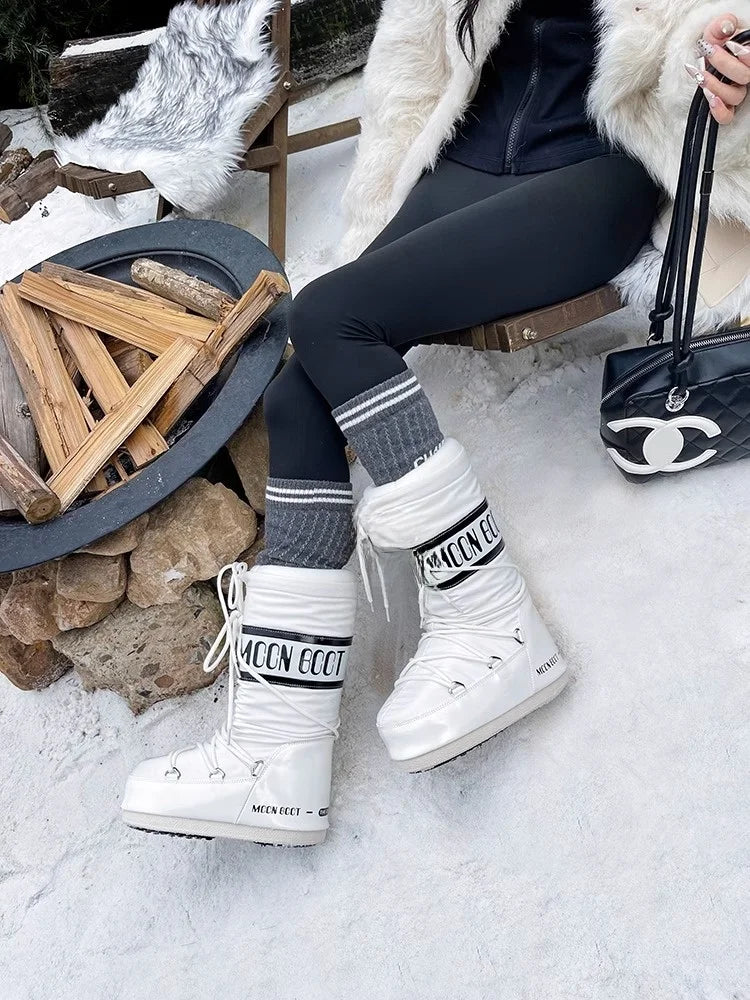 Winter ThiBot – Women’s Long Tube Snow Boots 2025 | Warm, Anti-Slip & Ski-Ready