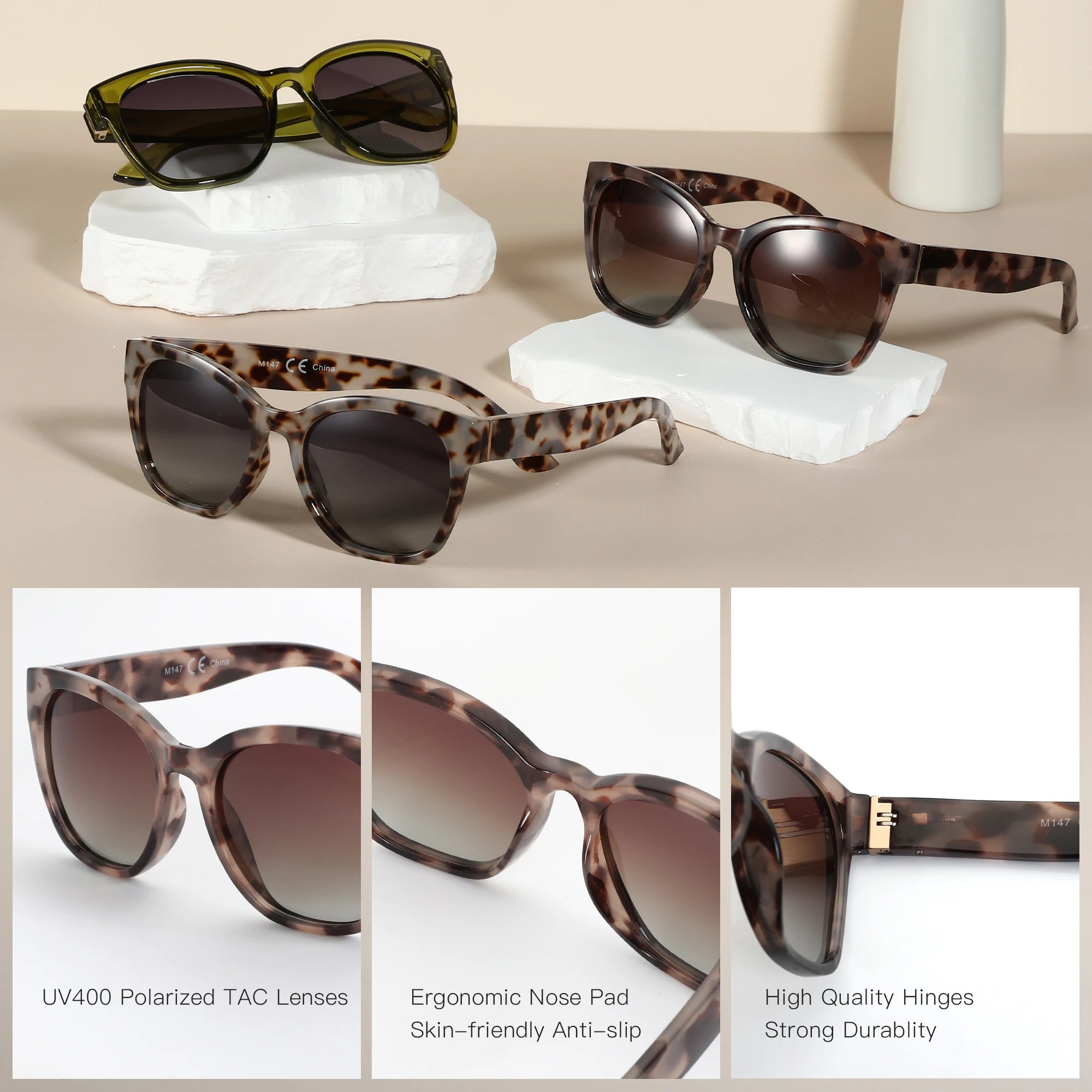 ZENOTTIC Polarized Cat Eye Sunglasses – UV400 Protection
