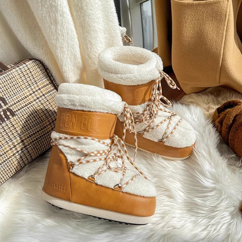 Winter ThiBot – Women’s Long Tube Snow Boots 2025 | Warm, Anti-Slip & Ski-Ready