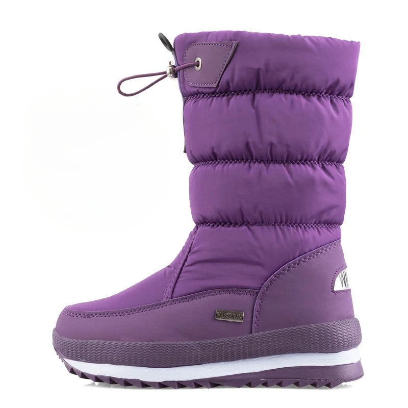 Women’s Winter Mid-Calf Snow Boots | Thick Warm Plush, Waterproof & Non-Slip Platform
