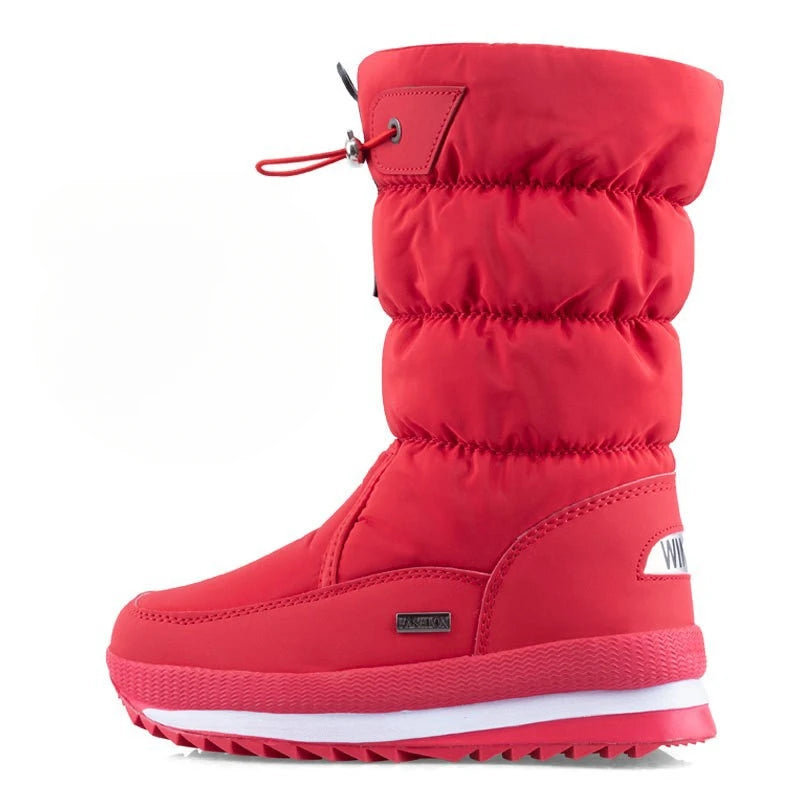 Women’s Winter Mid-Calf Snow Boots | Thick Warm Plush, Waterproof & Non-Slip Platform