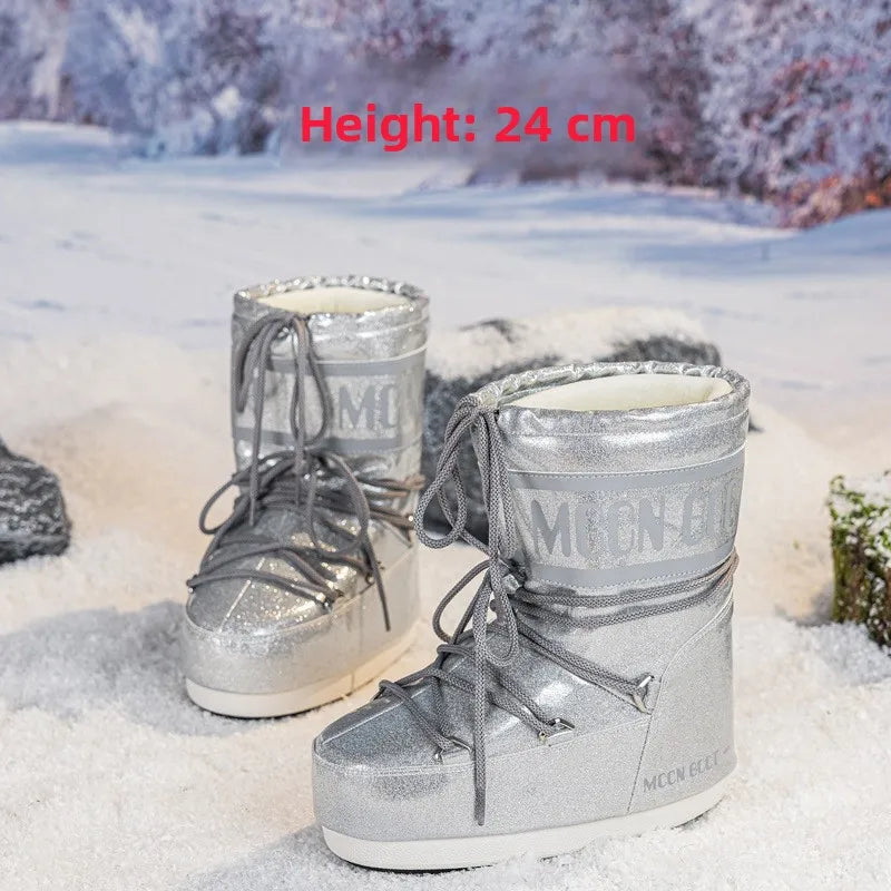Winter ThiBot – Women’s Long Tube Snow Boots 2025 | Warm, Anti-Slip & Ski-Ready