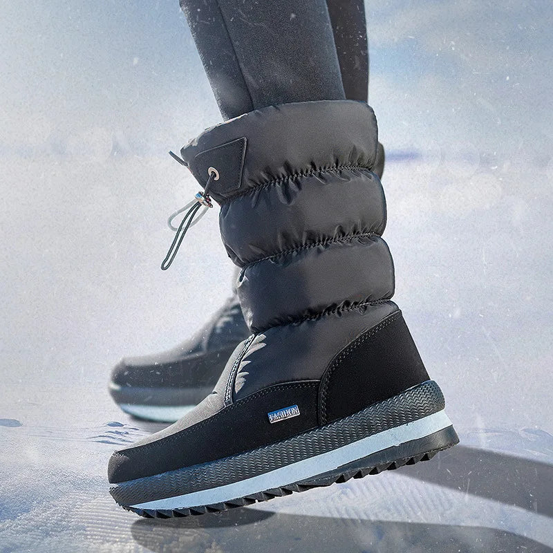 Women’s Winter Mid-Calf Snow Boots | Thick Warm Plush, Waterproof & Non-Slip Platform
